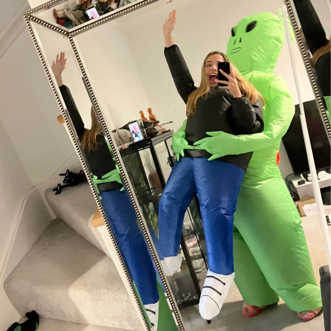 Alien® - Opblaasbaar buitenaards kostuum